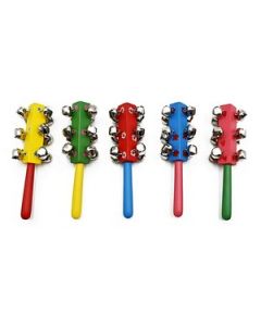Mehta Toys Square Rattle 12 Bell Toy For Kids Wood 5 Pcs Set Multicolour