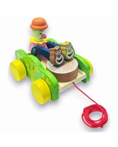 Mehta Toys Damru Car Toy For Kids Wood 2 Pcs Set Multicolour