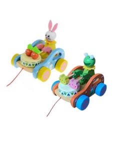 Mehta Toys Damru Car Toy For Kids Wood 2 Pcs Set Multicolour