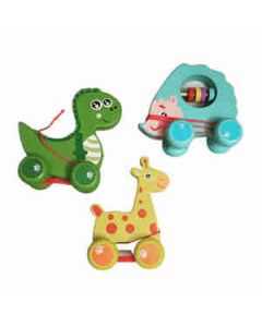 Mehta Toys Animal Car Toy For Kids Wood 1 Pc Multicolour