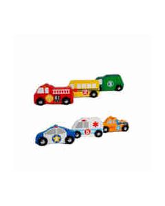 Mehta Toys Mini Mix Car V1 Learning Toy For Kids Wood 6 Pcs Set Multicolour