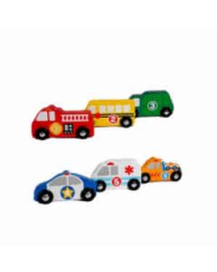 Mehta Toys Mini Mix Car V1 Learning Toy For Kids Wood 6 Pcs Set Multicolour
