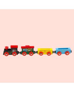 Mehta Toys Magnetic Train Set Toy For Kids Wood 4 Pcs Set Multicolour