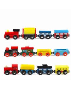 Mehta Toys Magnetic Train Set Toy For Kids Wood 4 Pcs Set Multicolour