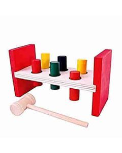 Mehta Toys Hammer Peg Punch Drop Toy Wood 1 Pc Multicolour