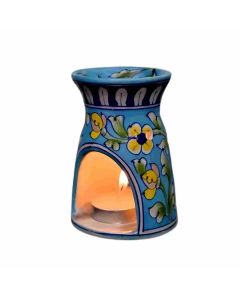 Gi Heritage Handmade Pottery Of Jaipur Tea Light Diffuser , 12.5 Cm X 12.5 Cm X 12.5 Cm,450Gm 1 Pc Blue