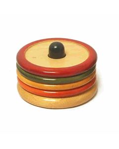 Gi Heritage Wooden Round Coaster -10Cm X 10Cm X 2Cm,225Gm 4 Pcs Set